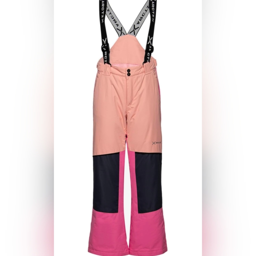 Arctix Pink and Gray Insulated Snow Pants with Adjustable Straps